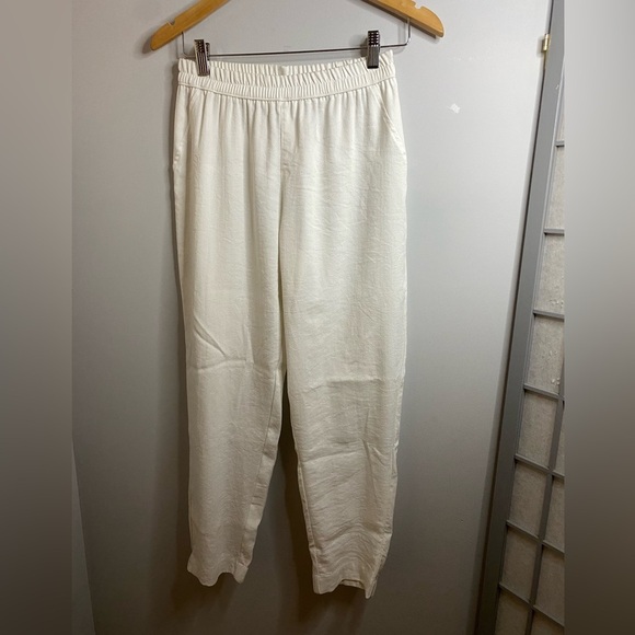 Monk & Lou | White Jogger Pants - stretchy waisted band - small - Picture 1 of 7